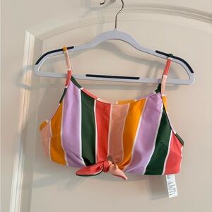 Hollister Peach, Orange & Lavender Striped Bikini Top